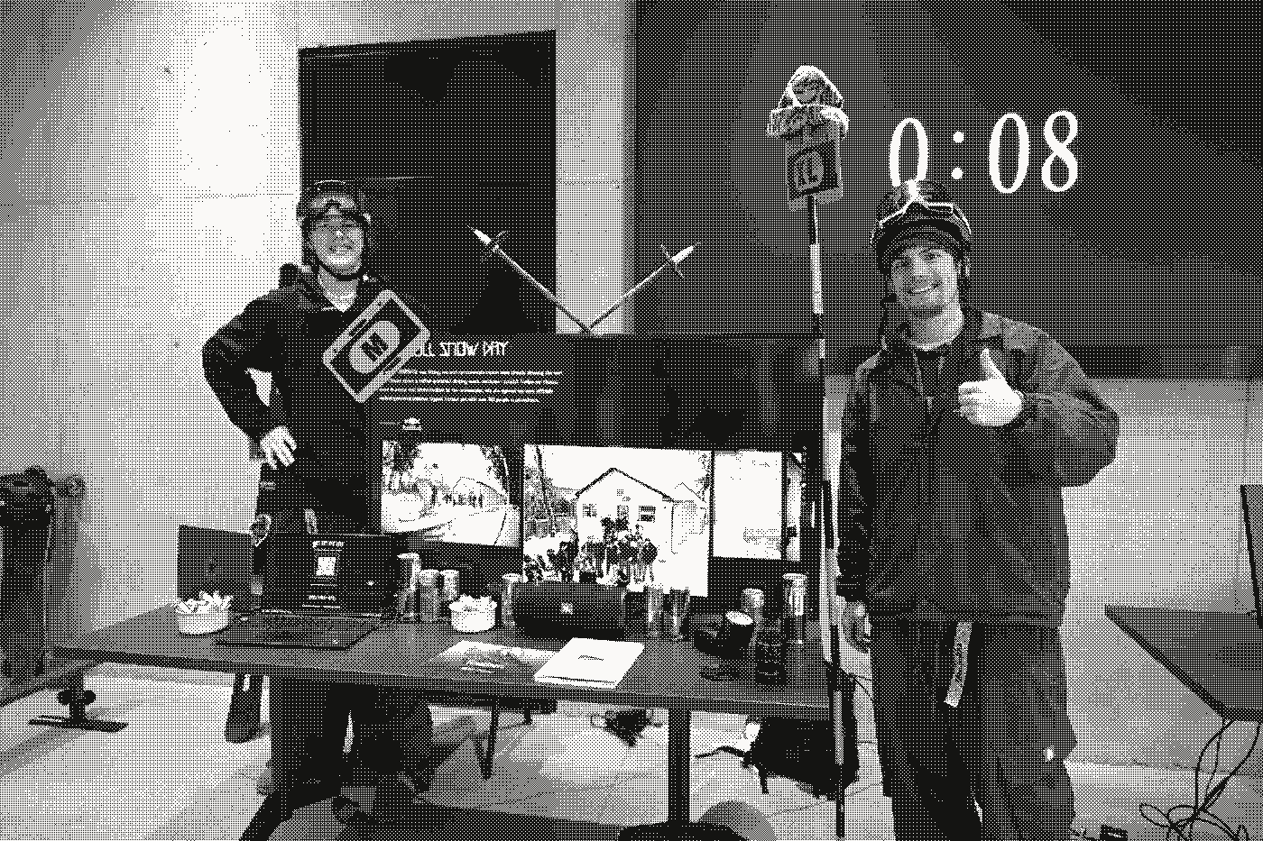 Miller and Mason presenting the Red Bull Snow Day railjam